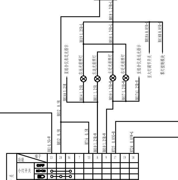 猎豹黑金刚远光灯电路图