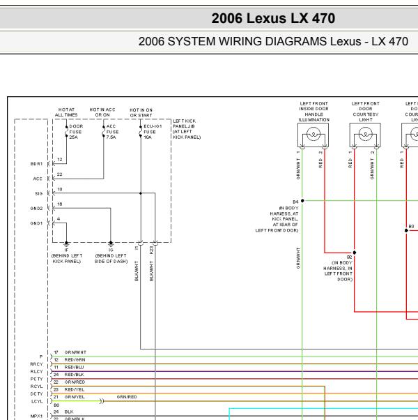 2006年雷克萨斯LX470室内灯电路图