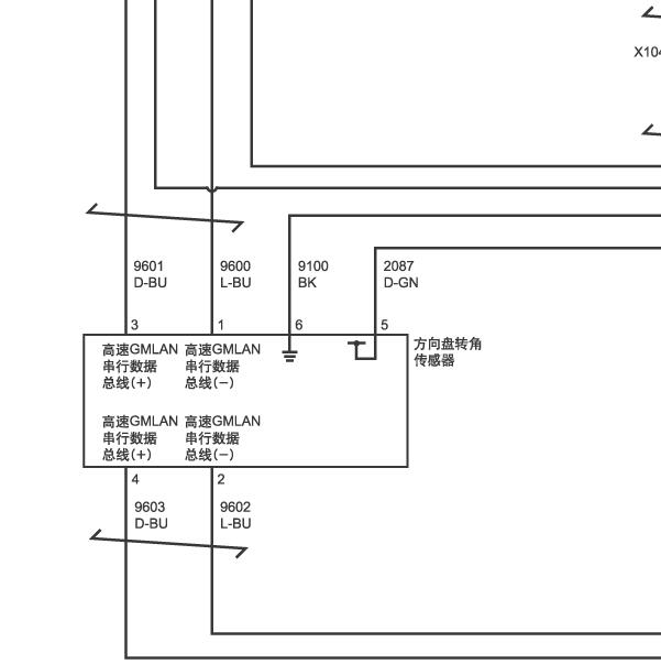 2011年别克林荫大道转向角传感器电路图.