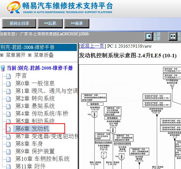 2008年别克君越发动机控制电路图