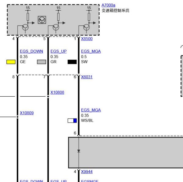 2007年宝马320i变速箱电路图与针脚