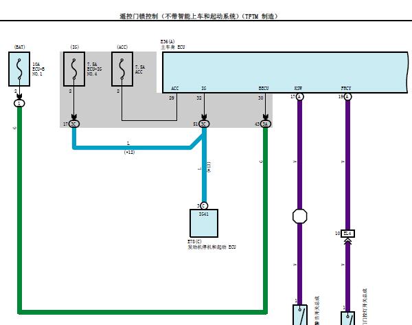 2014年丰田普拉多机械钥匙车身防盗电路图