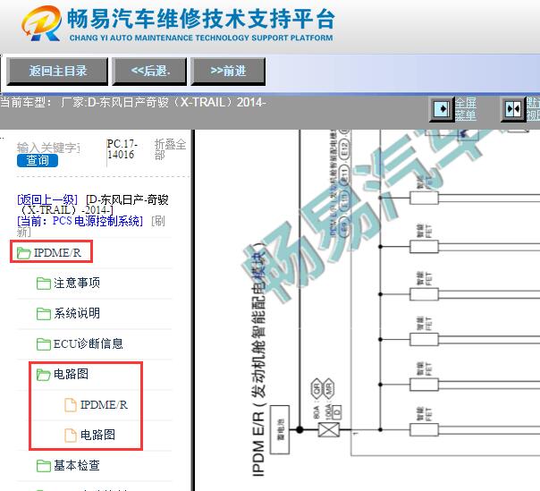 2014年日产奇骏机舱保险盒电路图
