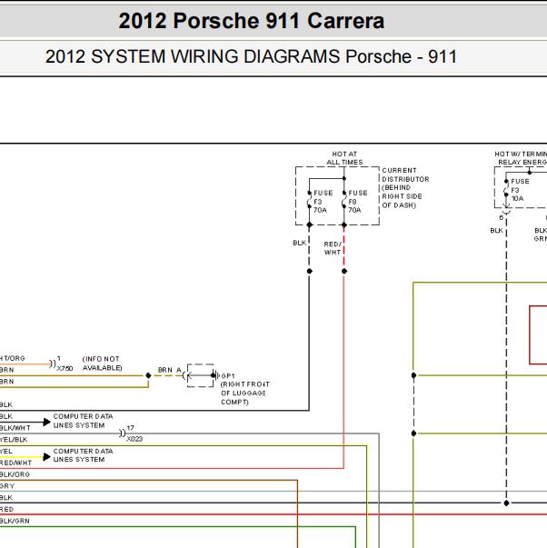 2012年保时捷911 Carrera灯光电路图