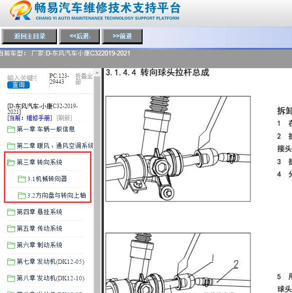2019-2021年东风小康转向系统维修手册