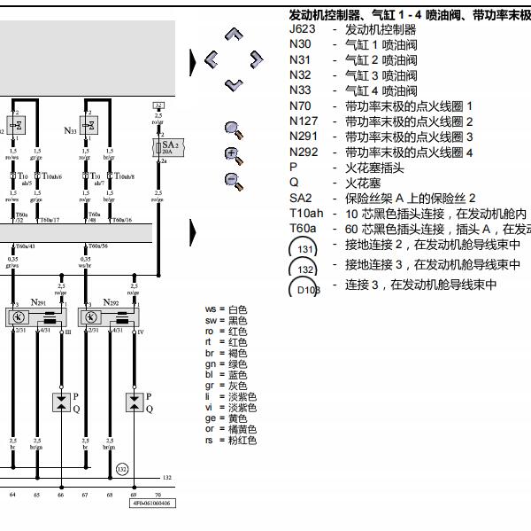 2005年奥迪A6 BPJ发动机电路图