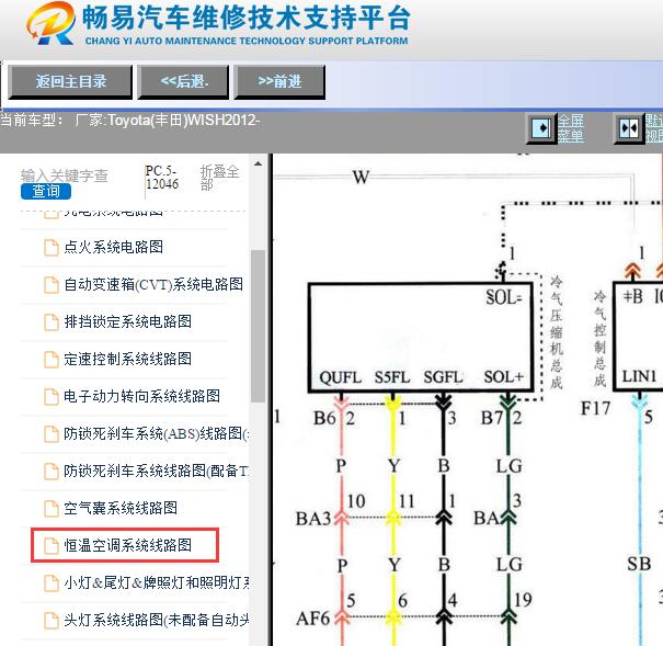 2012年丰田小霸王WISH空调电路图