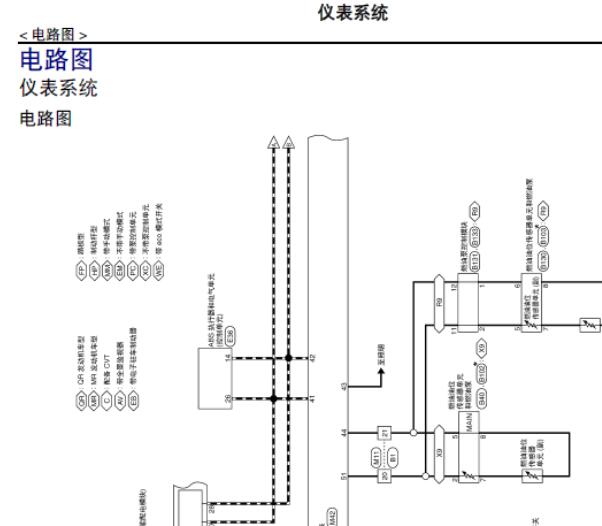 17年日产奇骏仪表电路图