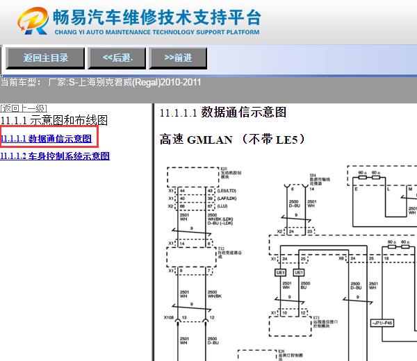 2010-2011年别克君威网络通讯电路图