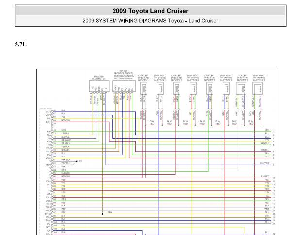 2009年丰田兰德酷路泽发动机电路图
