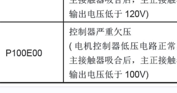 众泰芝麻E30 P1E6F00、U12000和P100E故障码