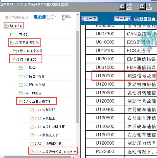 2019年宝沃BX7  U1200故障码资料