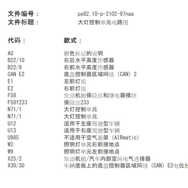 2018年奔驰GLE320大灯电路图