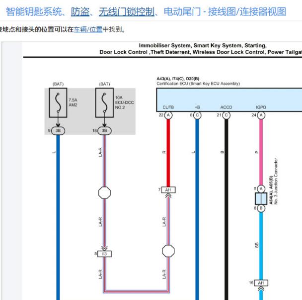 2022年丰田坦途 智能钥匙电路图