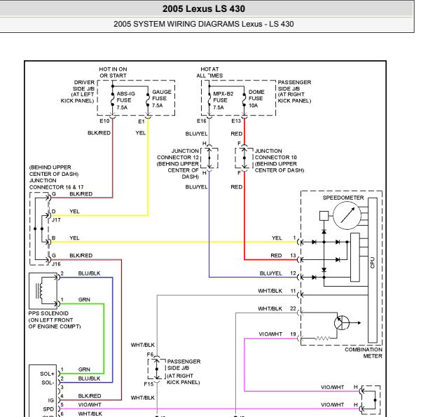 2005年雷克萨斯LS430转向电路图