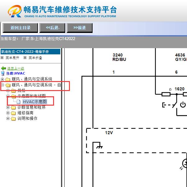 2022年凯迪拉克CT4空调面板按钮灯光电路图