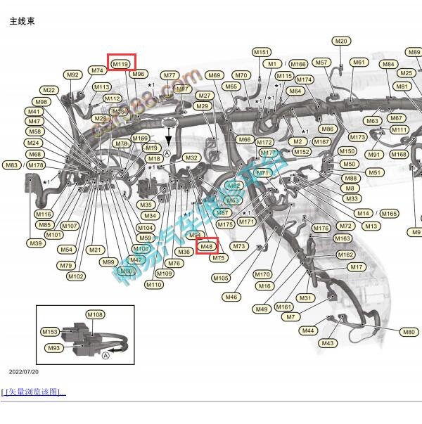 2021年日产天籁M48和M119插头位置