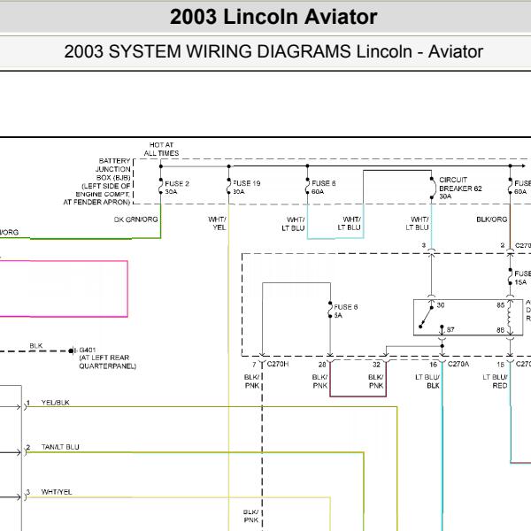 2003年林肯Aviator 车窗电路图
