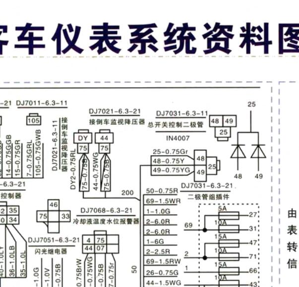 厦门金龙客车仪表电路图资料
