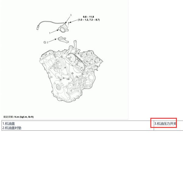 2014年现代格越机油压力传感器位置