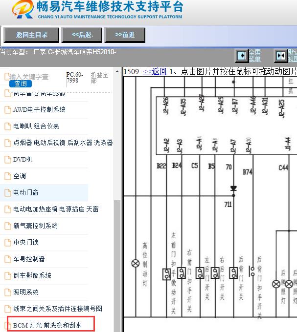 2010年哈弗H5车身中控电路图