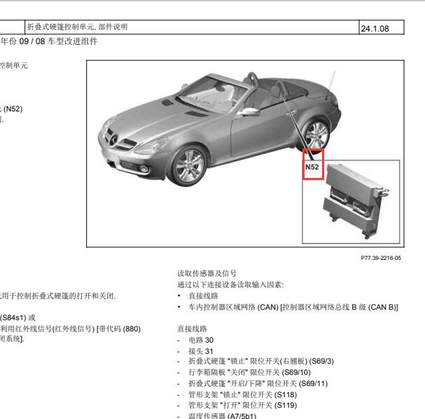 2006年奔驰SLK200K N52模块位置