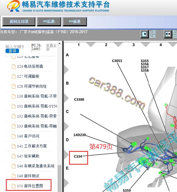 2016-2017年福特猛禽F150 副驾驶座椅加热位置