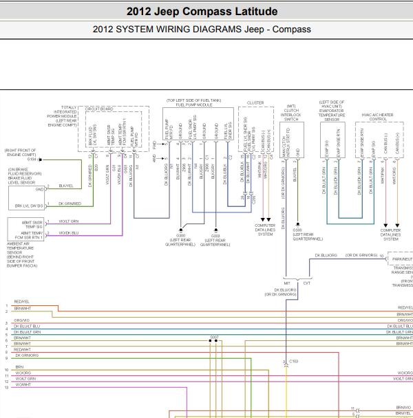 2012年吉普指南者发动机电路图