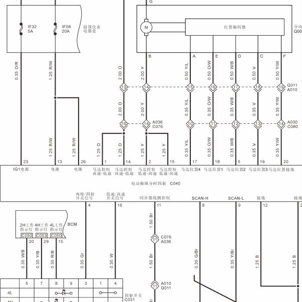 福田大将军 分动器电路图