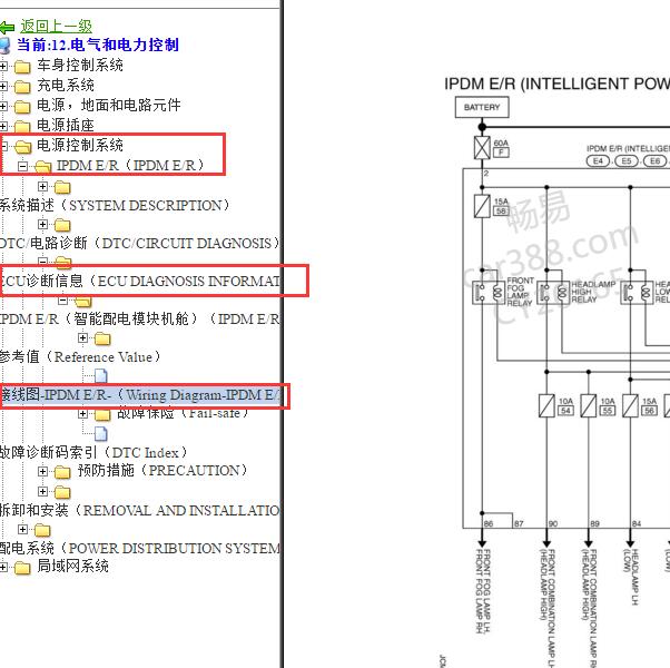2010-2011年英菲尼迪FX35 IPDM E/R电路图