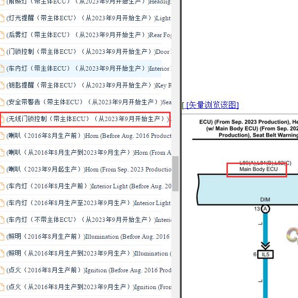 2023年丰田酷路泽 车身模块电路图