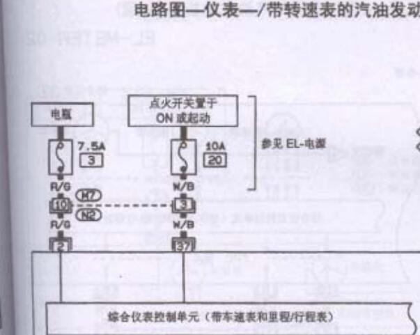 郑州日产锐骐皮卡仪表电路图