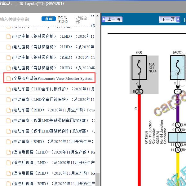 2017年Toyota(丰田)-SW4 全景监控系统电路图