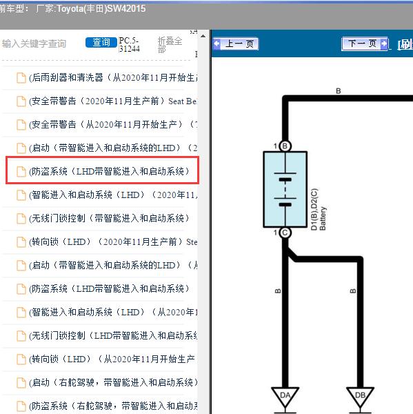 2015年Toyota(丰田)-SW4 防盗系统电路图