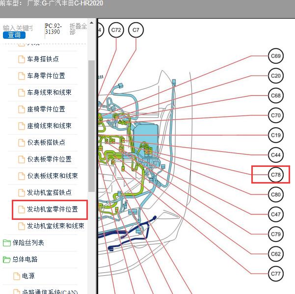 2020年广汽丰田-C-HR 变速箱电脑位置
