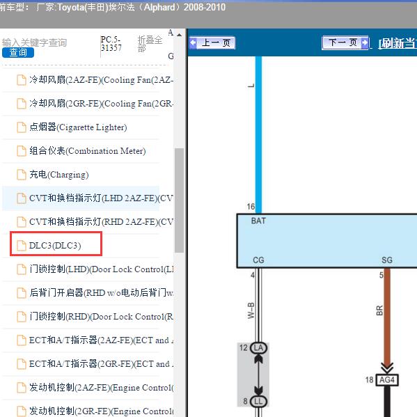 2008-2010年Toyota(丰田)-埃尔法（Alphard）OBD电路图
