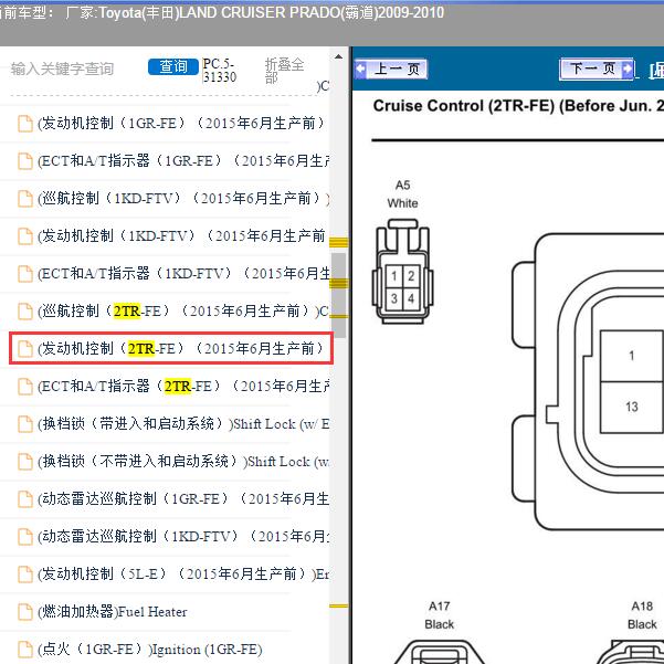 2009-2010年Toyota(丰田)-LAND CRUISER PRADO(霸道) 发动机针脚