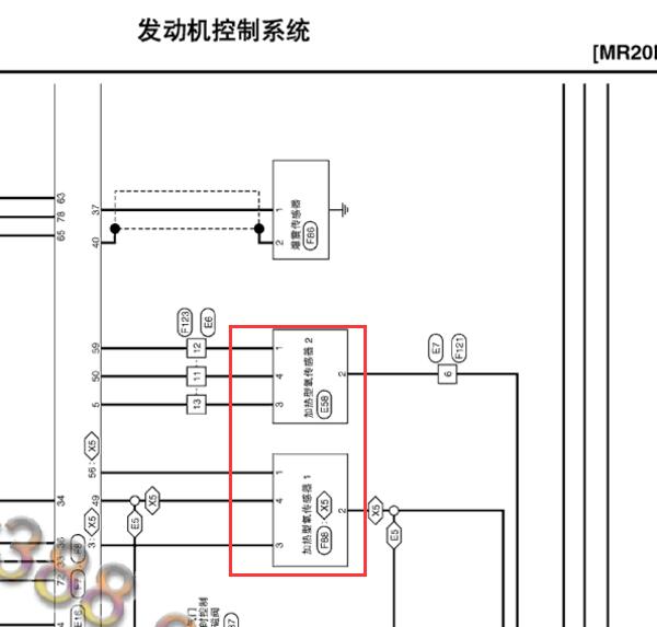 2013-2014年日产天籁发动机氧传感器电路图