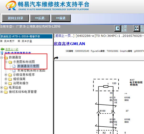 2016年凯迪拉克ATS-L 底盘CAN通讯电路图