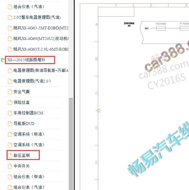 2015年陆风X8胎压监测电路图