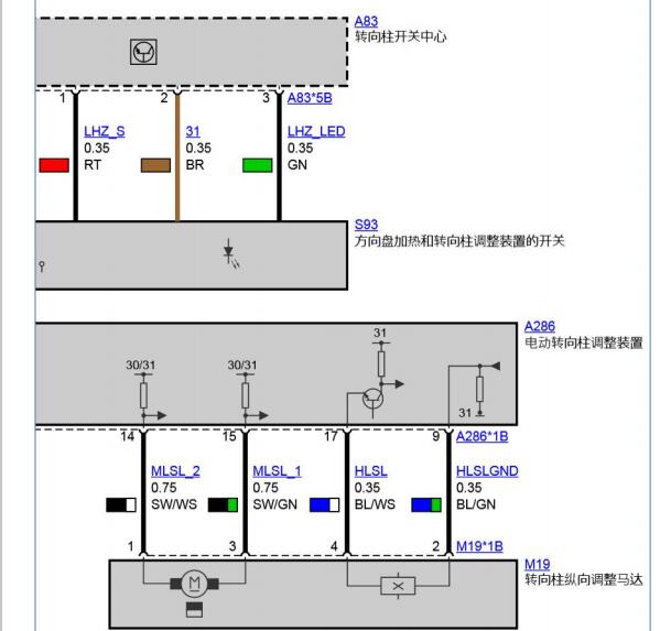 2017年宝马740LI转向系统电路图