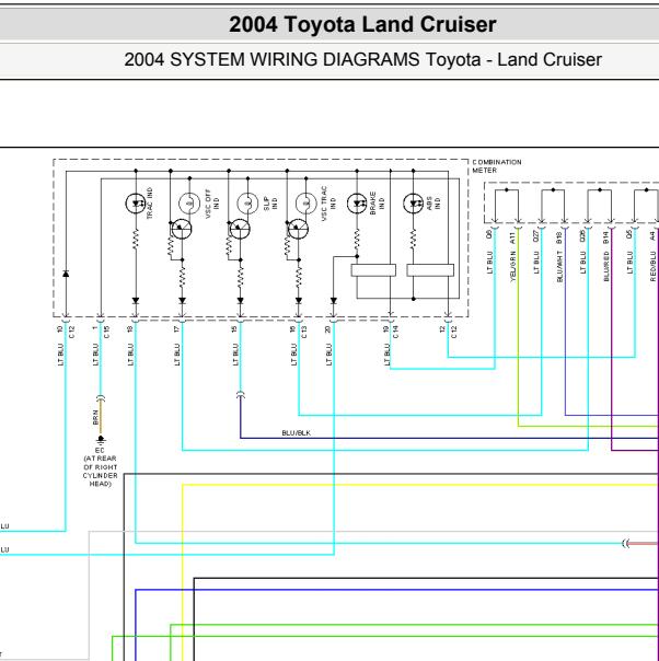 2004年丰田陆地巡洋舰ABS电路图