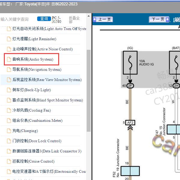 2022-2023年Toyota(丰田)-丰 田86 音响电路图