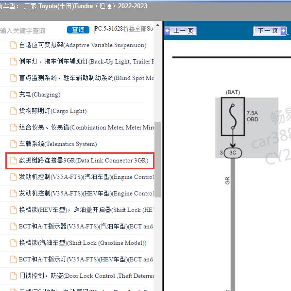 2022-2023年Toyota(丰田)-Tundra（坦途）网关电路图