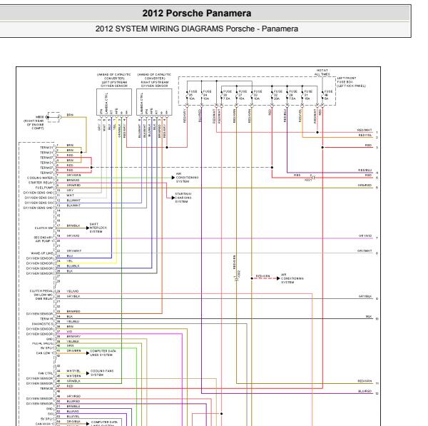 2012年保时捷帕拉梅拉发动机电路图