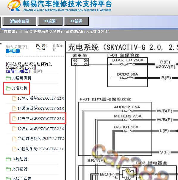 2014年马自达6发电机电路图
