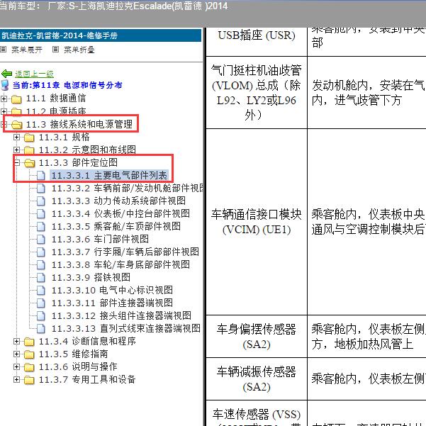 2014年上海凯迪拉克-Escalade(凯雷德 )通信模块位置