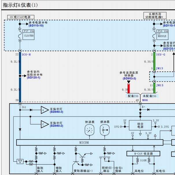 2021年现代G80仪表电路图