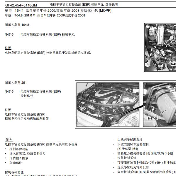 2011年奔驰R350 ESP模块位置