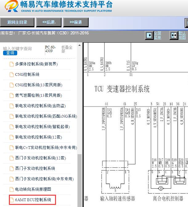 2011-2016年长城腾翼C30 AMT变速箱电路图